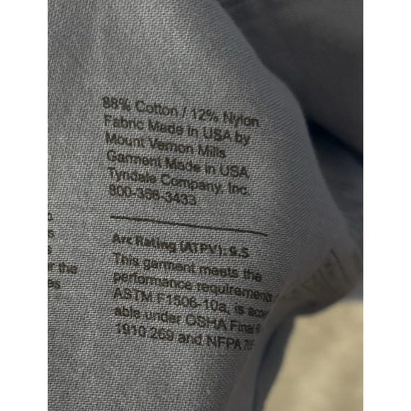 Tyndale FR Flame Resistant Shirt Mens Sz L Blue Pockets Workwear Utility USA - Picture 5 of 9